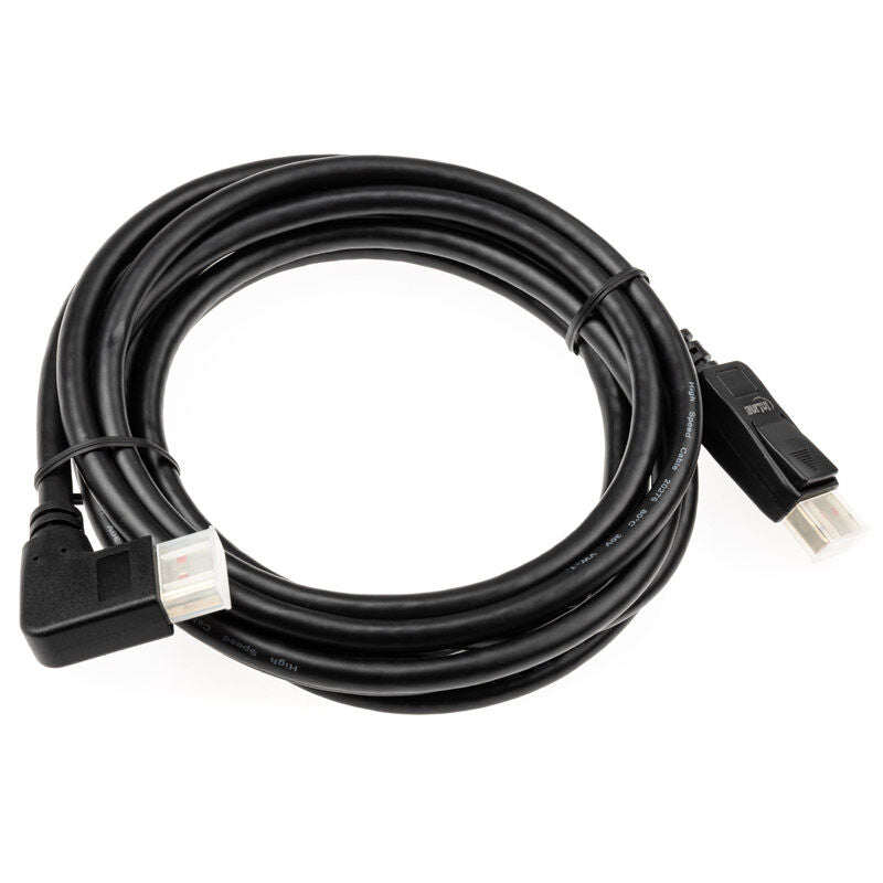 InLine 8K DisplayPort 1.4 kabel vinklet høyre 3 m svart bakside