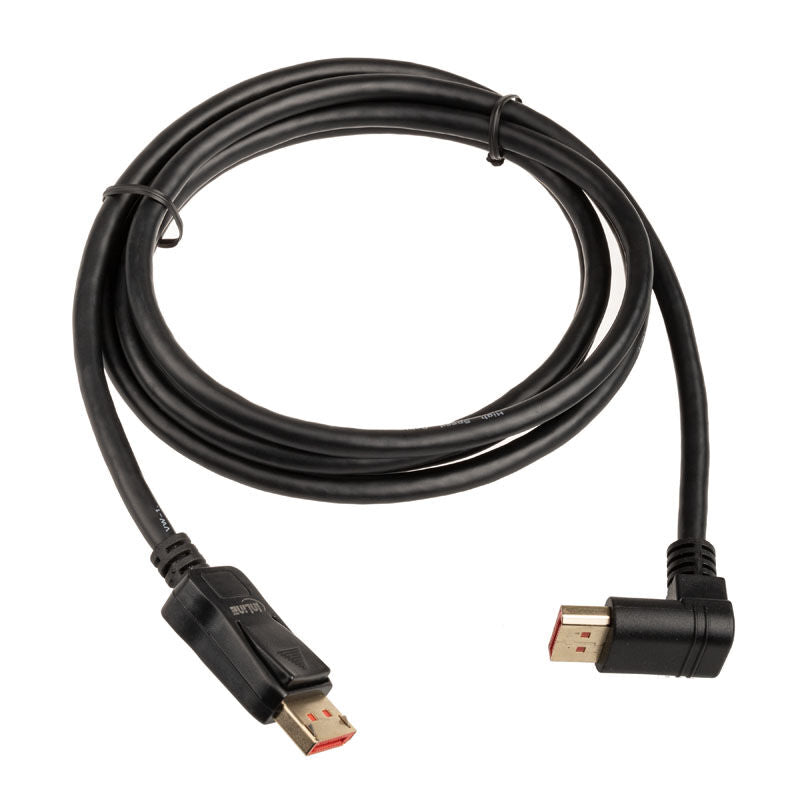 InLine 8K DisplayPort 1.4 kabel vinklet opp svart 2 m bakside