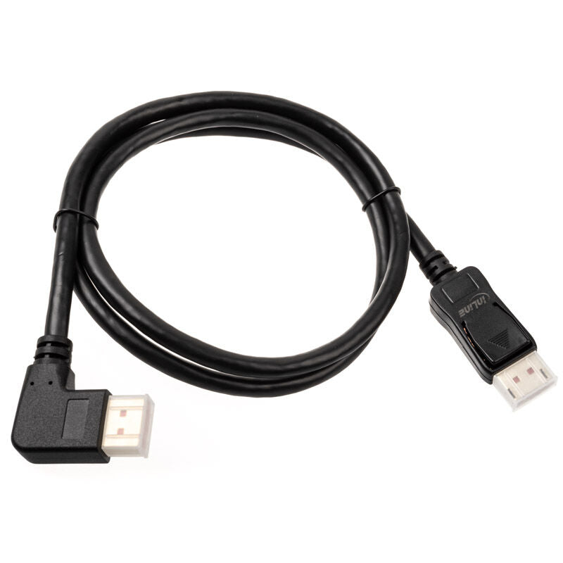InLine 8K DisplayPort 1.4 kabel vinklet venstre svart 1 m bakside