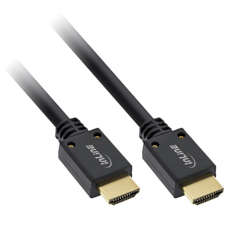 InLine 8K4K Ultra High Speed HDMI-kabel svart 2 m forfra