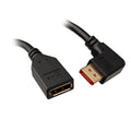 InLine DisplayPort 1.4 adapterkabel 8K vinklet høyre 0,15 m forfra
