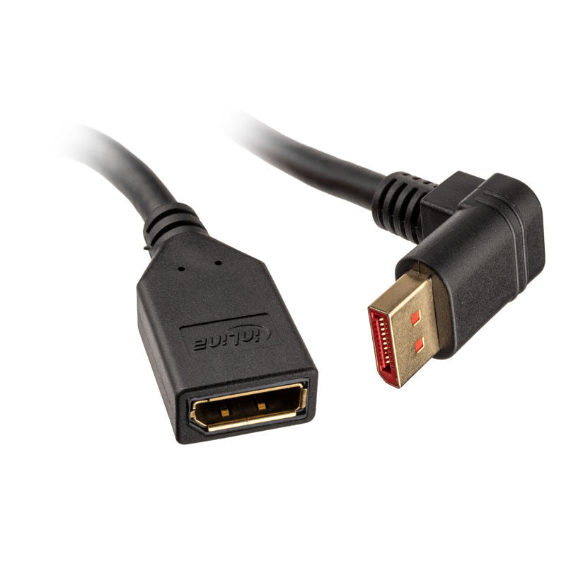 InLine DisplayPort 1.4 adapterkabel 8K vinklet ned forfra