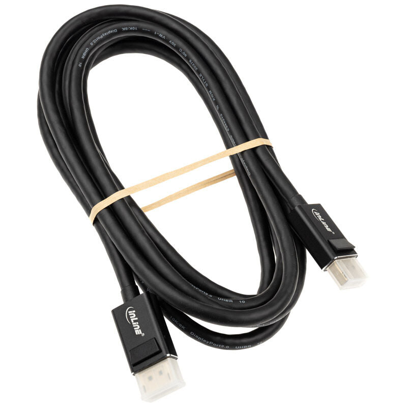 InLine DisplayPort 2.0 kabel 8K UHBR svart 3 m bakside