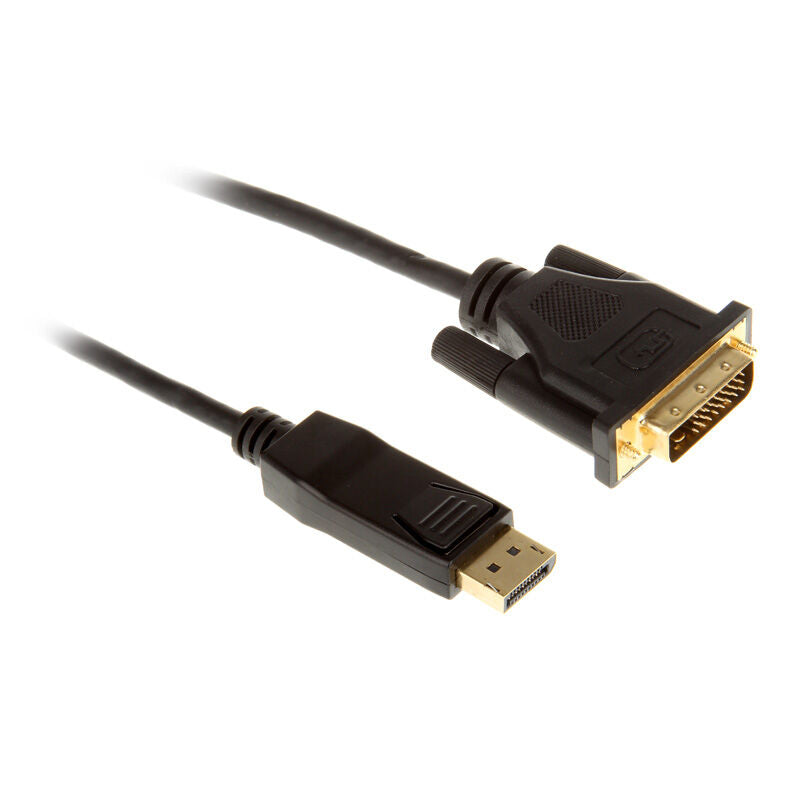 InLine DisplayPort til DVI konverterkabel svart 1 m forfra