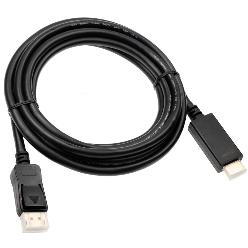 InLine DisplayPort til HDMI konverterkabel 4K/60Hz svart 3 m bakside