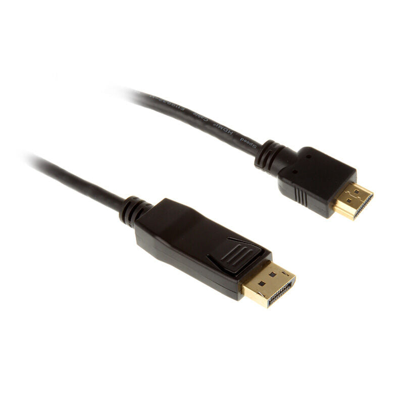 InLine DisplayPort til HDMI konverterkabel svart 3 m forfra