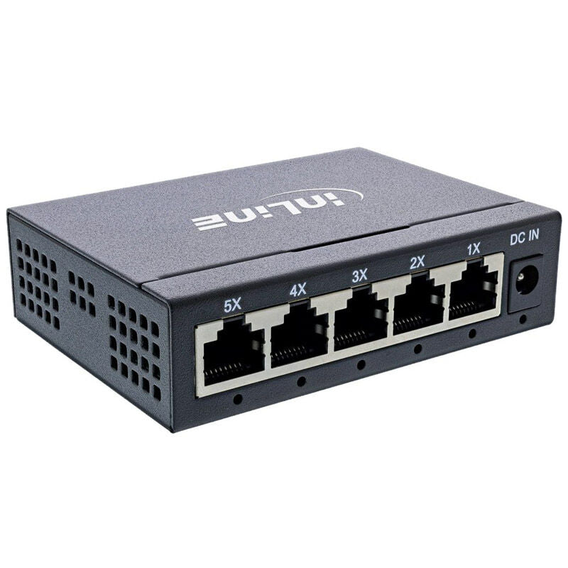 InLine Gigabit nettverkssvitsj 5-port 1 Gbps vifteløs forfra