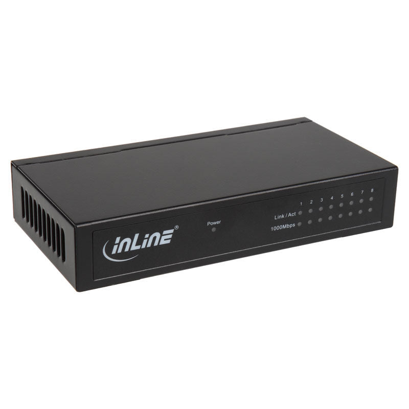 Foran på InLine Gigabit nettverkssvitsj 8-port 1 Gbit/s vifteløs