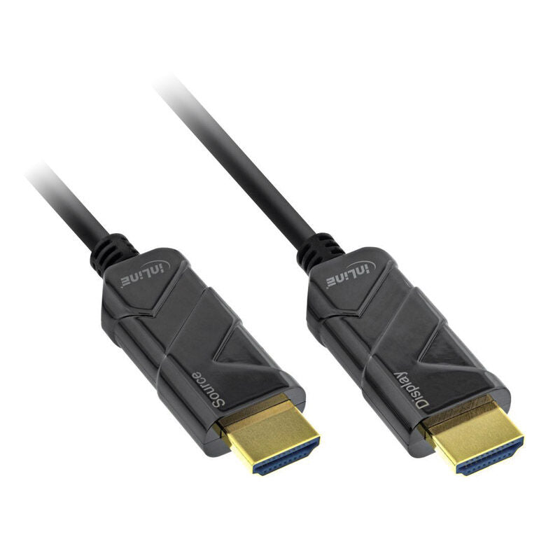 InLine HDMI 8K4K AOC optisk kabel 20 m HDMI 2.1 svart forfra