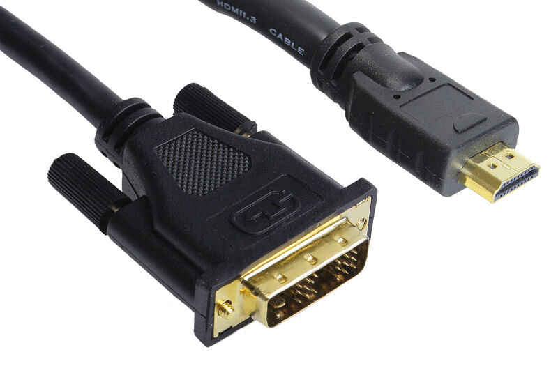 InLine HDMI til DVI adapterkabel High Speed 1 m svart forfra