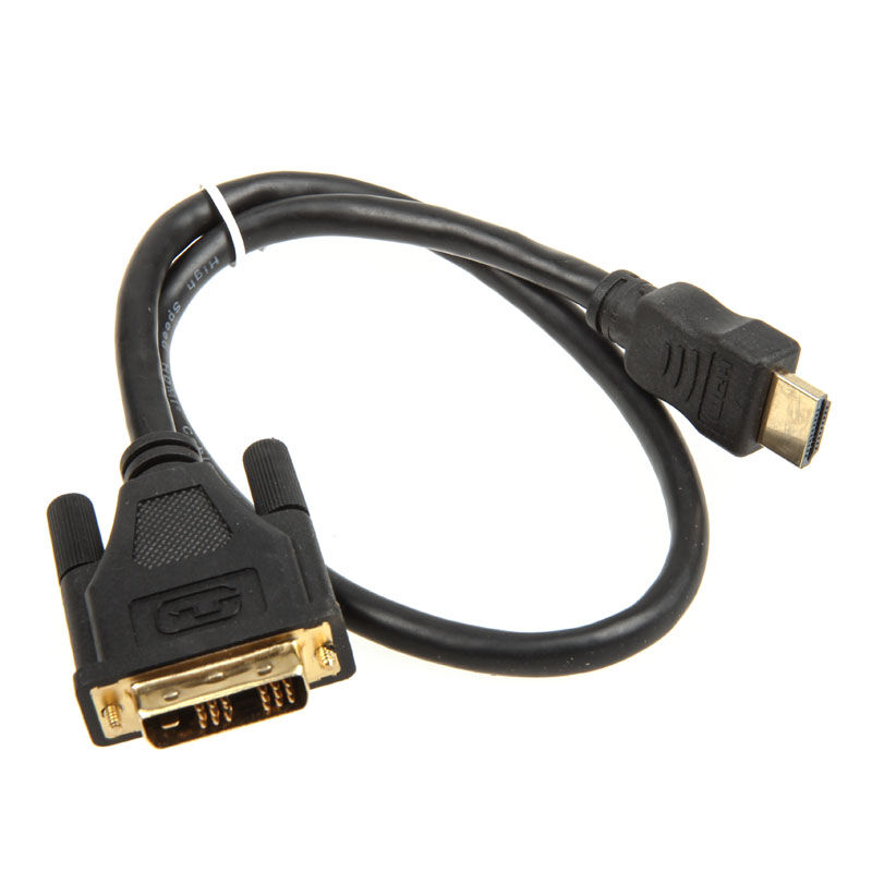 InLine HDMI til DVI adapterkabel High Speed svart 0,5 m bakside