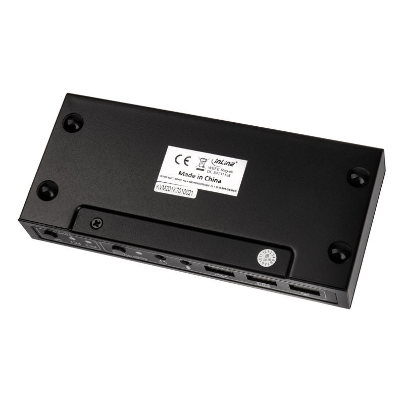 InLine KVM Switch 2-port HDMI 4K USB med lyd montert