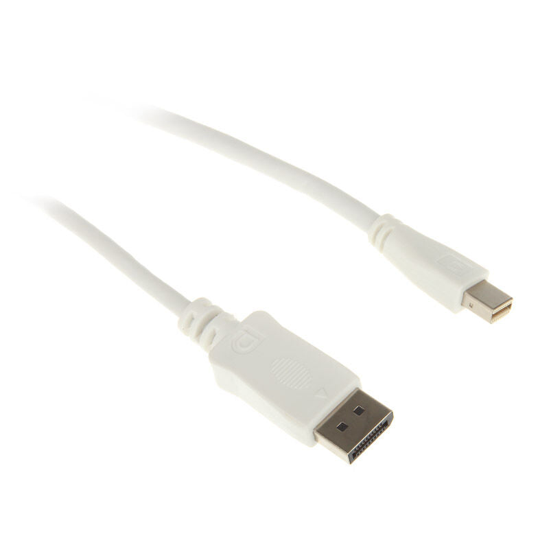 InLine Mini DisplayPort til DisplayPort kabel hvit 2 m forfra