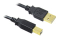 InLine USB 2.0 kabel A til B gullbelagt svart 1 m forfra