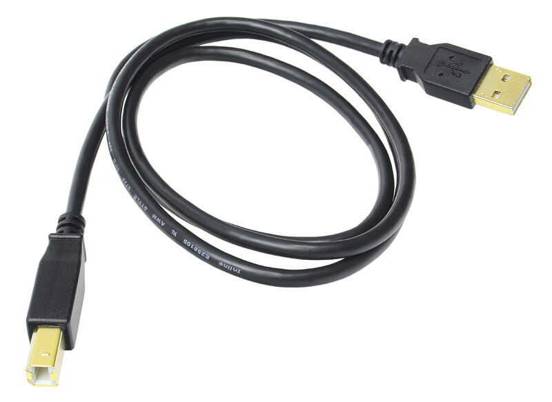 InLine USB 2.0 kabel A til B gullbelagt svart 1 m bakside