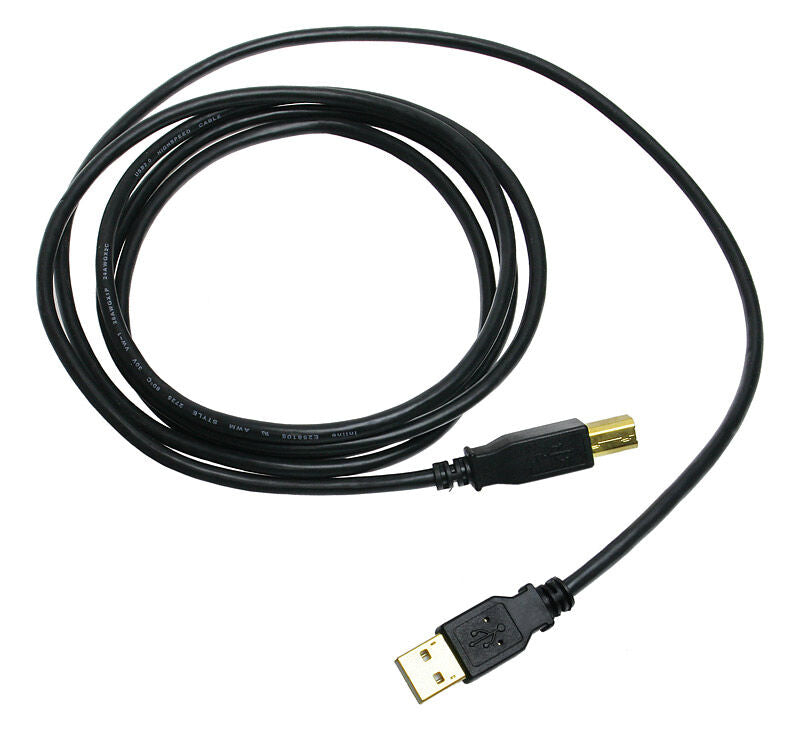InLine USB 2.0 kabel A til B gullbelagt svart 2 m detalj av gullbelagte kontakter