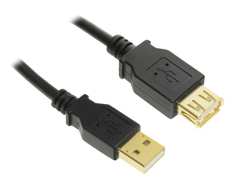 InLine USB 2.0 skjøtekabel forgylte kontakter 5 m forfra