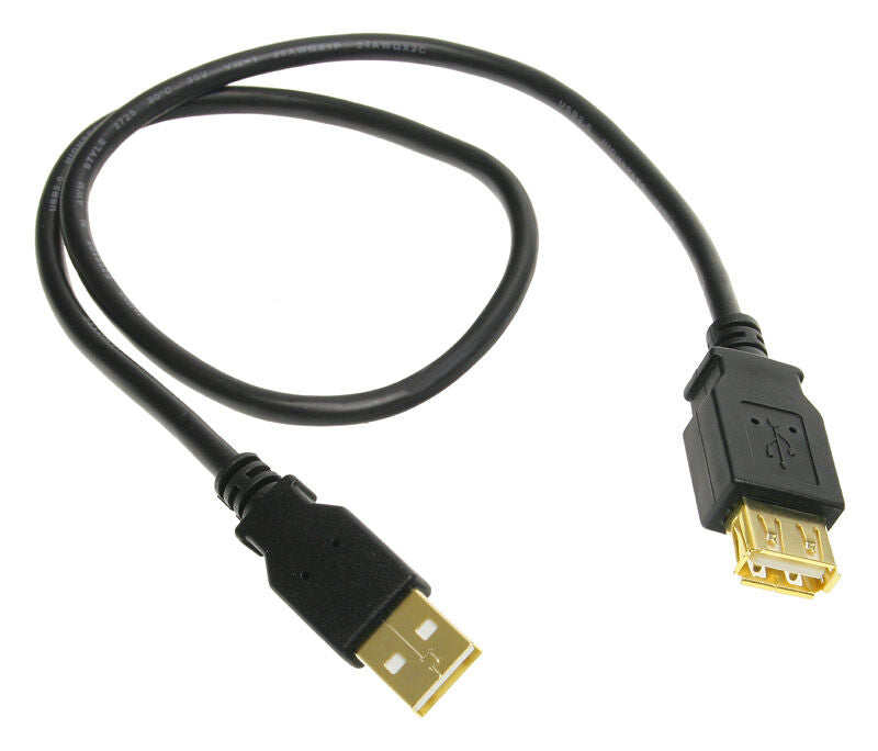 InLine USB 2.0 skjøtekabel gullbelagte kontakter 0,5 m bakside