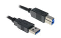 InLine USB 3.0 kabel A til B svart 3 m forfra