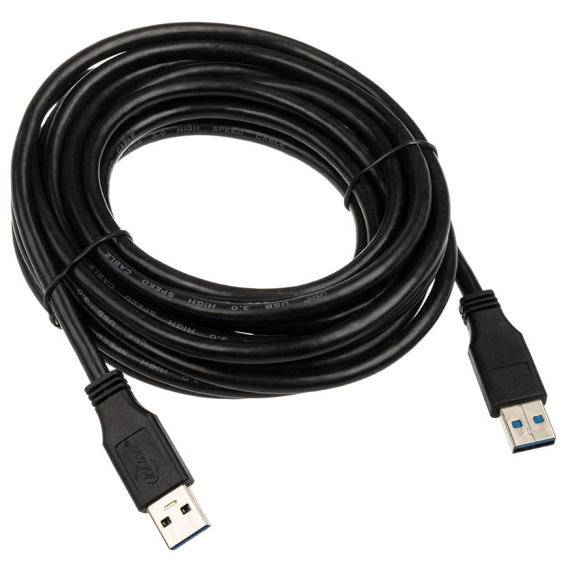 InLine USB 3.0 kabel USB-A til USB-A 5 m svart nærbilde av kontakt