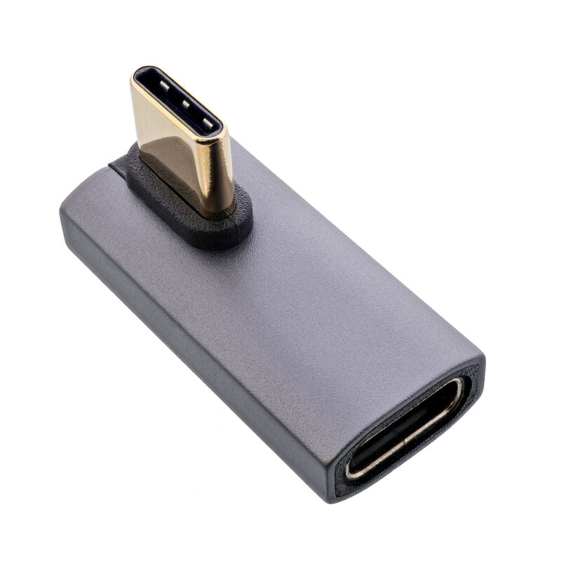 InLine USB4 USB-C adapter vinklet venstre/høyre grå forfra
