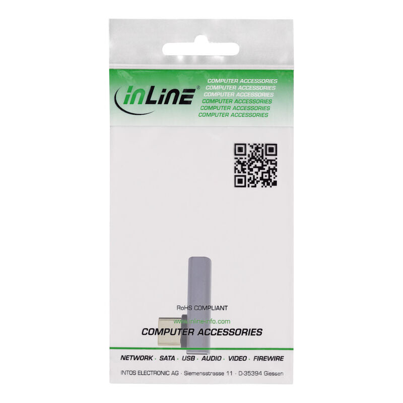 InLine USB4 USB-C adapter vinklet venstre/høyre grå nærbilde