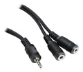 InLine Y-kabel 3,5 mm jack hann til 2x hunn forfra