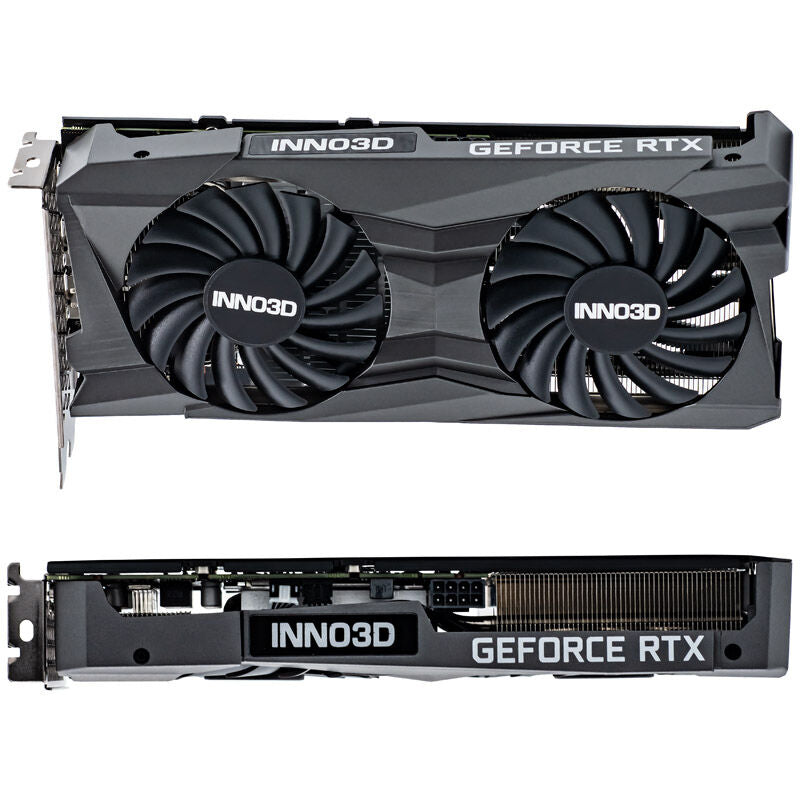 Detalj av INNO3D GeForce RTX 3060 Twin X2 OC grafikkort kjølesystem
