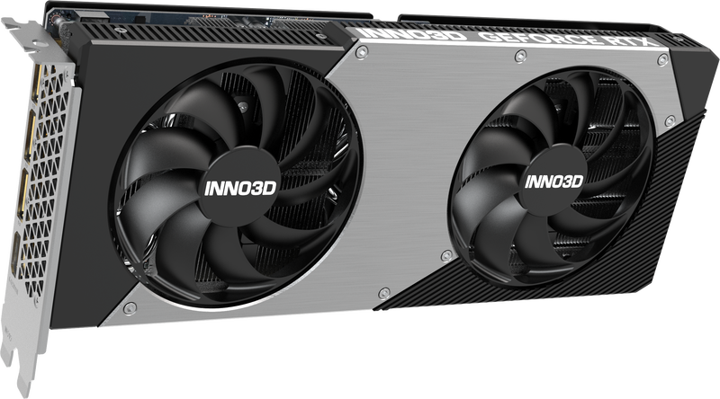 Montert INNO3D GeForce RTX 5060 Ti Twin X2 grafikkort i PC