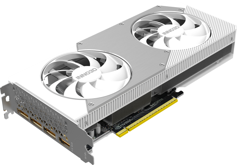 Detaljbilde av INNO3D GeForce RTX 5060 Ti Twin X2 OC White grafikkort vifte