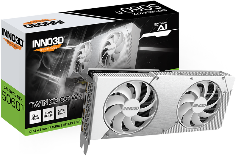 INNO3D GeForce RTX 5060 Ti Twin X2 OC White forfra