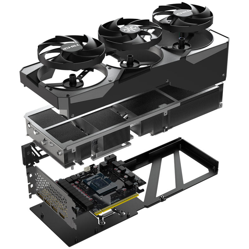 Belysningseffekt på INNO3D GeForce RTX 5070 Ti iChill X3 grafikkort