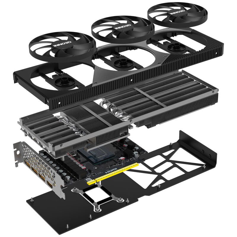 INNO3D GeForce RTX 5070 Ti X3 OC grafikkort logo detalj