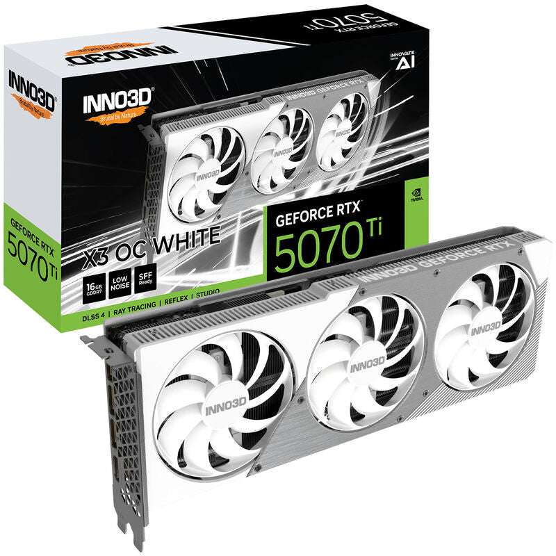 INNO3D GeForce RTX 5070 Ti X3 OC White grafikkort forfra