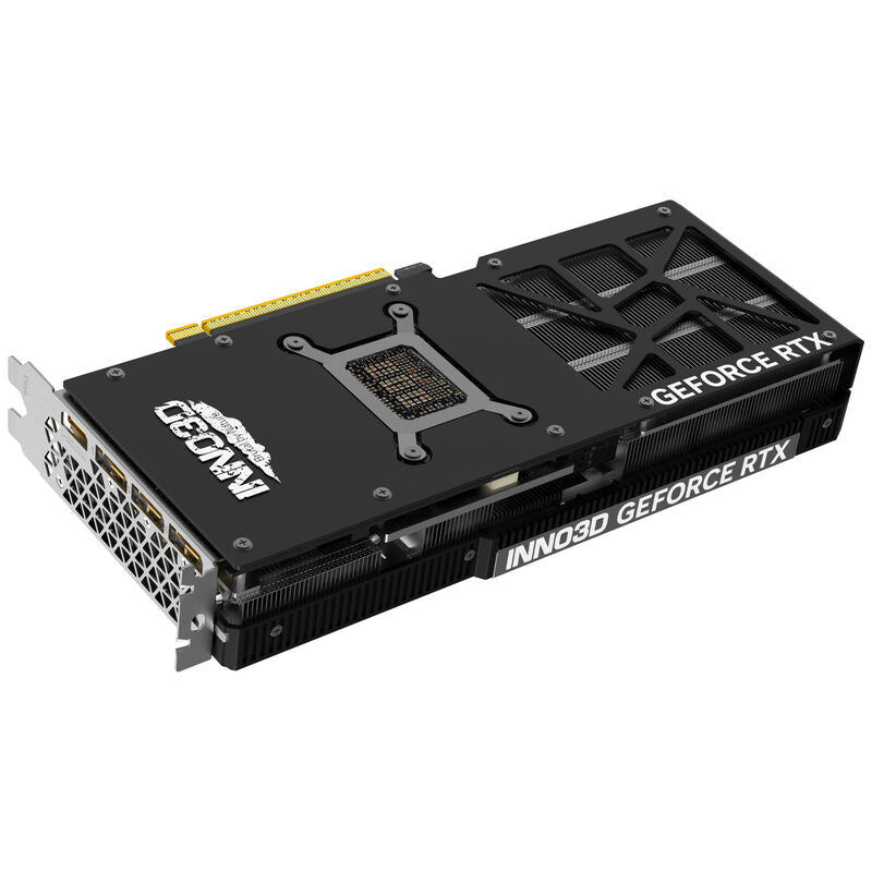 Nærbilde av INNO3D GeForce RTX 5070 Twin X2 grafikkort kjøling