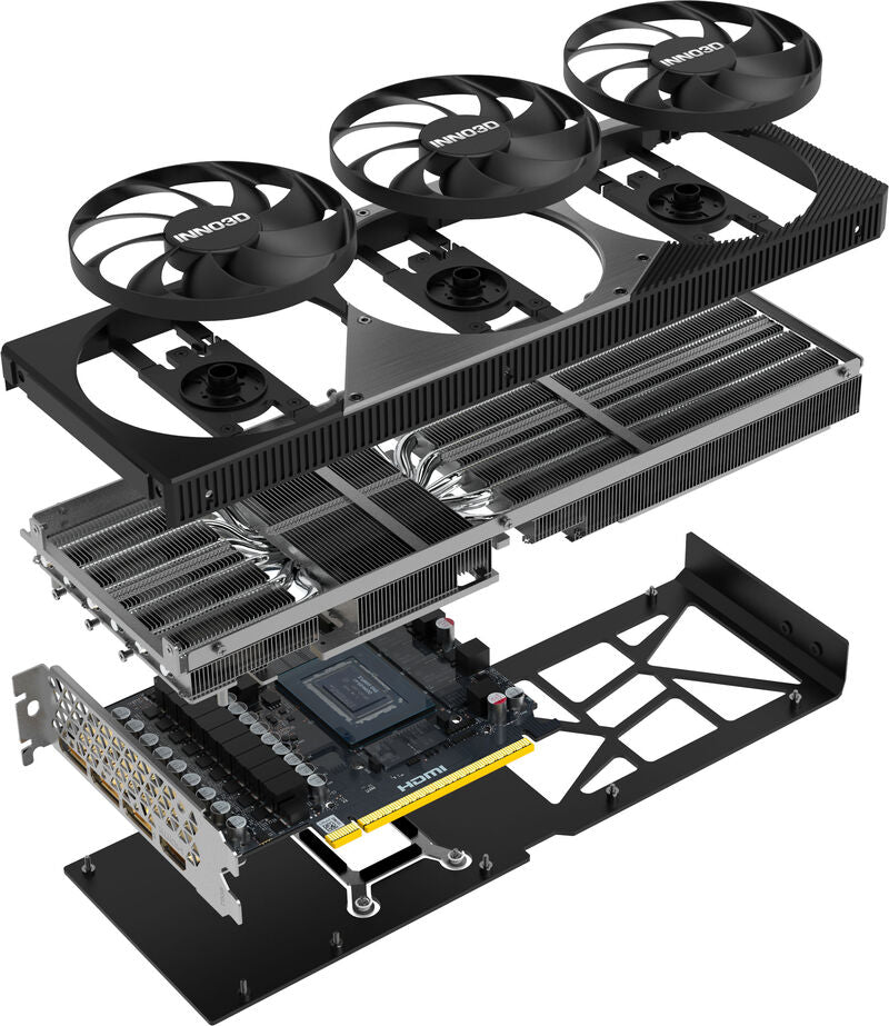 INNO3D GeForce RTX 5070 X3 OC grafikkort installasjonsdetalj