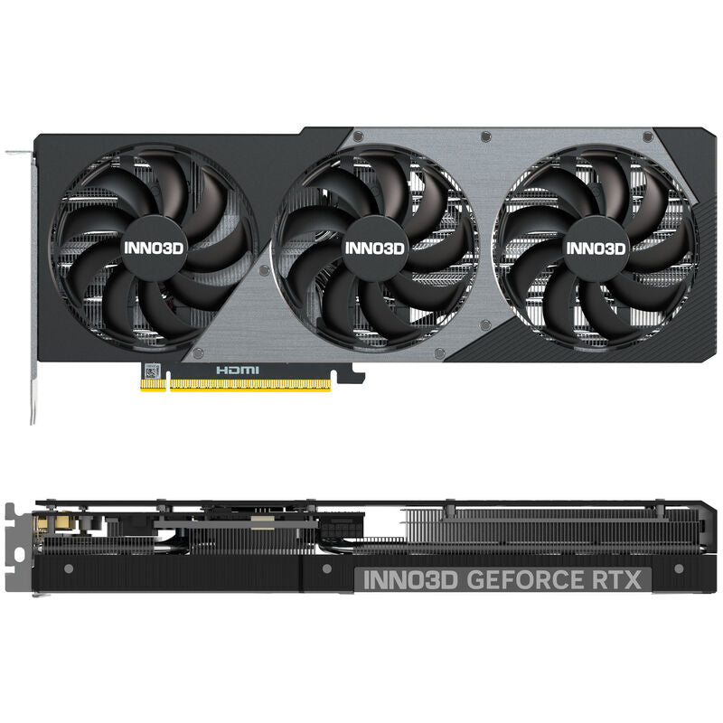 Detalj av INNO3D GeForce RTX 5070 X3 OC grafikkort kjølevifte