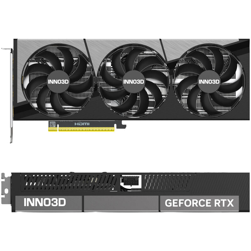 Detalj av INNO3D GeForce RTX 5080 X3 OC grafikkort vifte