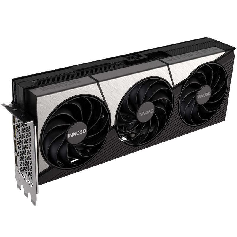 INNO3D GeForce RTX 5090 X3 OC grafikkort visning av DisplayPort og HDMI-porter