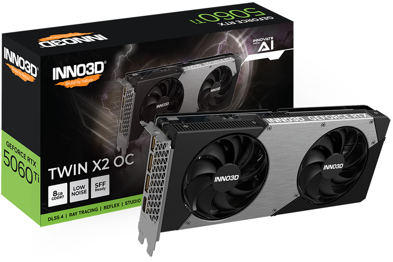INNO3D RTX 5060 Ti Twin X2 OC grafikkort front