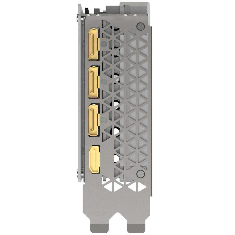 Nærbilde av kjølevifter på INNO3D RTX 5070 Twin X2 OC hvit