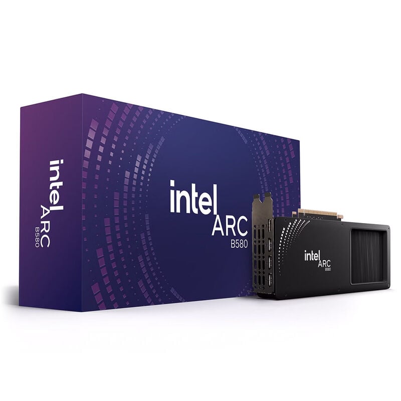 Intel Arc B580 Limited Edition grafikkort forfra