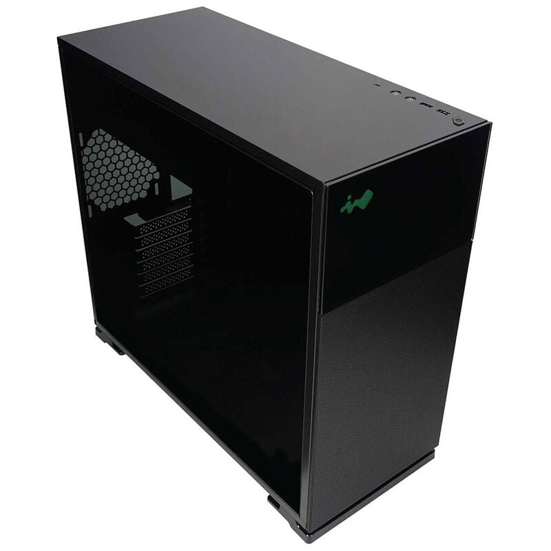 InWin 127 kabinett midtårn herdet glass svart bakside