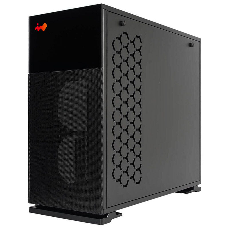 InWin 127 kabinett midtårn herdet glass svart detalj sidepanel