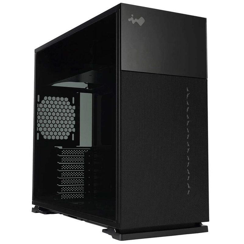 InWin 127 kabinett midtårn herdet glass svart forfra
