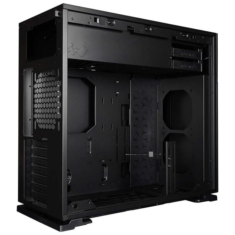 InWin 127 kabinett midtårn herdet glass svart innvendig layout