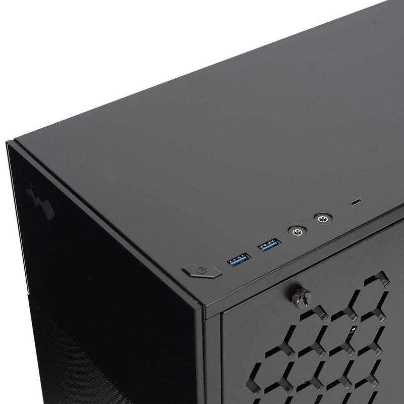 InWin 127 kabinett midtårn herdet glass svart kabelhåndtering