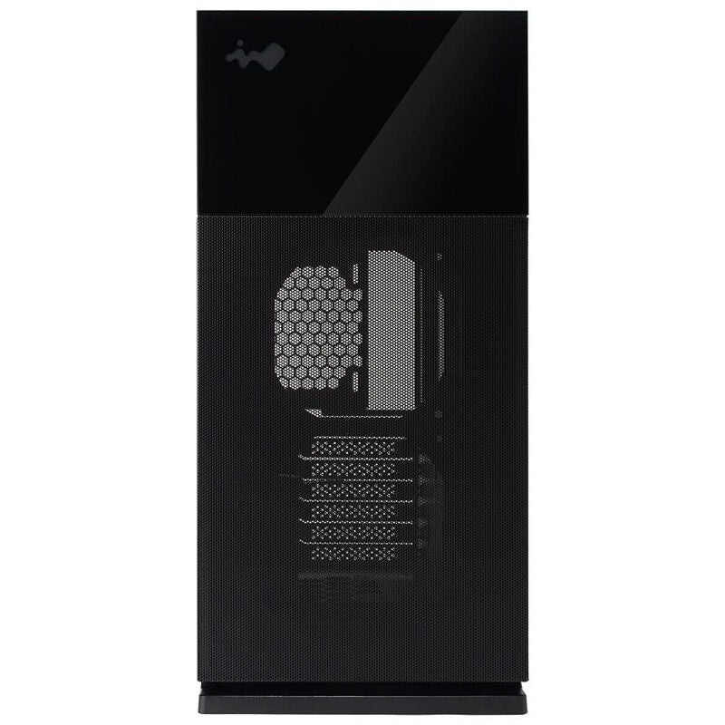 InWin 127 kabinett midtårn herdet glass svart montert komponenter