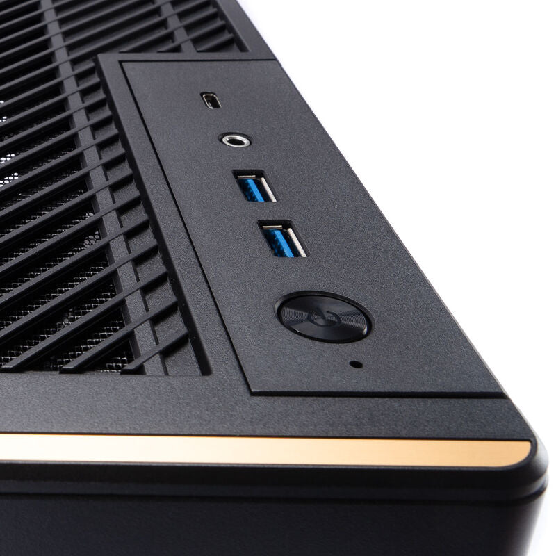 InWin A3 minitårn kabinett herdet glass mATX svart oversikt over I/O-porter