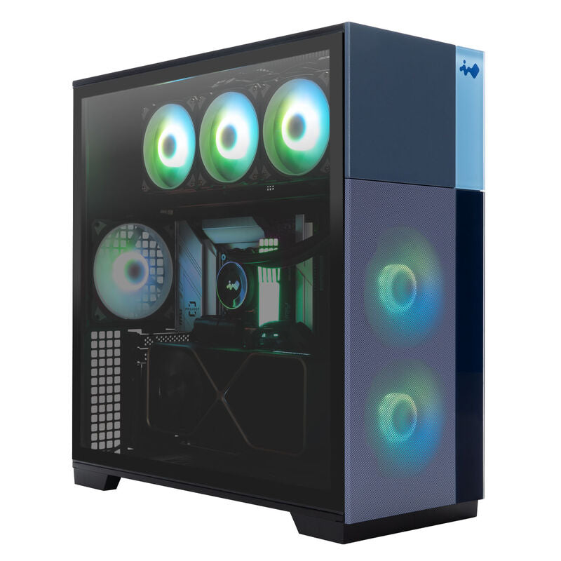 InWin F5 fulltårn kabinett svart E-ATX airflow oversikt over vifter